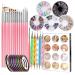 Newthinking Nail Design Kit, 47 PCS Nail Art Kit with Gel Nail Art Brushes Set, Nail Art Tools Set, Nail Art Supplies and Accessories Kit for Nail Art Designs at Home (Pink)