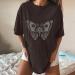 Vintage Graphic Tee Shirt for Women 2023 | Oversized Short Sleeve Summer Top | Y2k Trendy Casual Blouse | Dark Gray X-Large - Buy Online on GoSupps.com