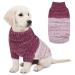 Queenmore Knitted Pullover Dog Sweater, Turtleneck Pet Cat Sweater, Cold Weather Puppy Sweater Stitching Knitwear with Leash Hole for Small Medium Dogs Medium Purple