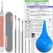 EARPROS Ear Wax Removal Value Kit with 7 Premium Reusable Tools: 1 pc. Ear Bulb Syringe and 6 pc. Ear Pick Curette Set Detailed Instructions in English and Spanish Ear Cleaning Irrigation