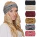 DRESHOW 6 Pieces Women Warm Knitted Headband Winter Ear Warmer Crochet Head Wraps Thick Cable Headband