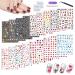 18 Sheets Nail Art Stickers for Women Girls Kids, Panda Lips Sunflower Love Heart Fruit Self-Adhesive Nail Stickers for Nail Art Decoration with Tweezers and Sticks S003-s004