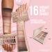 Professional Eyeshadow Palette - 16 Colors, Matte + Shimmer, Highly Pigmented, Natural Bronze Neutral Smoky Shades - Lamora Exposed Nude - Buy Online on GoSupps.com