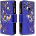 Miago 9 Card Slots Leather Cover for Huawei Y7 2019 - Colorful Zipper Flip Wallet Case Blue Butterfly Design | Protective PU Leather Pocket Case - Buy Online on GoSupps.com