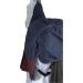 RL24 Weiddecke Full Neck 600D Waterproof Horse Blanket | Transition Rain Sheet | Polarfleece Lining | Size 145 cm Navy/Brown - Buy Online on GoSupps.com