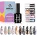 Beetles Nail Art Foil Glue Gel with Stickers Set Nail Transfer Glues 15ML Manicure Art DIY Nail 10PCS Animals Flowers butterfly Stickers, Nail Dryer Curing Lamp Required Soak Off