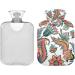 NAANLE 2L Transparent Hot Water Bottle with Paisley Flower Cover | Large Heat Therapy for Menstrual Cramps & Pain Relief - Ideal for Hands & Feet - Buy Online on GoSupps.com