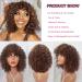 IMAYLI 12 Inch Short Human Hair Wig for Black Women - Glueless Ombre Deep Curly Bob with Bangs | 200 Density Highlight Blonde Deep Wave Wig - P4/30 - Buy Online on GoSupps.com