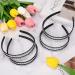 Rhinestone Headbands Double Row Non-slip Hard Hair Hoop Fashion Crystal Teeth Hairband Shiny Hair Bands for Women Girls Lady 4 Pieces (AB Colors) - Buy Online on GoSupps.com