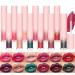 12 Colors Matte to Glitter Liquid Lipstick Set Diamond Glitter Sparkly Lip Gloss Shimmer 24 Hour Long Lasting Waterproof Halloween Christmas Makeup Gift kit (B)