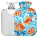 Oarencol Goldfish Hot Water Bottle with Cover 2L Transparent for Pain Relief Cramps
