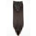 CAISHA by PRETTYSHOP XXL 20 Long Clip In Hair Extensions | Chocolate Brown Synthetic Fiber Hairpiece Set #6 CES103 - Buy Online on GoSupps.com