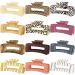 12 Pack Geometric Print Large Rectangle Hair Claw Clips for Thin and Thick Hair 4.1 Inch Leopard Print Big Rectangular Claw Clips 12 Pattern Non-Slip Strong Hold Jaw Clips for Women Girls