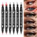Eye Liner Pencils - Liquid Eye Liners Stamp Double-Headed Eye Liner Pen Waterproof Liquid Liner Eye Makeup Stencil Smudge Proof Eyeliners