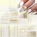 10 Sheets Gold Lines Nail Art Stickers Decal 3D Self Adhesive Metal Curve Stripe Line Nail Decals Nail Art Supplies French Tips Strip Wave Design Manicure Decorations for Women Girls Acrylic Nails Accessories