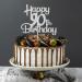 Sotpot Silver Glitter 90 Cake Topper 90th Birthday Cake Decorations for Birthday Party Anniversary Party Supplies 90th Cake Topper - Buy Online on GoSupps.com