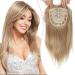 Hair Toppers for Thinning Hair 18inch Hair Pieces for Women 6.5X6.5 Inch Hair Topper Adding Extra Hair Volume Natural Straight Hair Piece Super Soft Feel Like Real Hair Mix Blonde with light tail