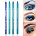 4 Pcs Blue Eyeliner Pencil Waterproof Matte Eyeliner Pen/Glitter Metallic Eyeliner Pencil with Ultra-Fine Tip  Colorful Eyeliner Pen Set Long Lasting Lip Liner Professional Eye Makeup Set for Women mixed color