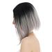 WIG ME UP TYS-896-1BTT-T0906 Women's Long Bob Ombre Wig - Black Grey Clavi-Cut Shoulder Length Hairstyle - Buy Online on GoSupps.com