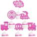 Pink Glitter Kids Train-Themed Happy Birthday Cupcake Toppers Set of 18 - Perfect for a girl's train birthday party baby shower party or themed railroad party Choo-choo decorations - SugarGera - Buy Online on GoSupps.com