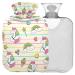 Naanle rainbow unicorn hot water bottle with reference transparent hot water bottle 1l heat bottle for bed handfoot warmer pain relief heat and cold therapy