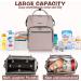 KROSER Diaper Bag Backpack with USB Charging Port | Large Capacity Travel Backpack for Mom in Grey Pink - Buy Online on GoSupps.com
