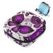 Menstruation pad bag with zipper women's napkin bag tampons collective bag for women and girls (spring violet gold butterflies flower pattern)