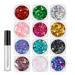 laxreheye Face & Body Glitter Face Makeup Glitter 12 Bright Colors Carnival Supplies Festive Makeup with Quick Dry Glue for Box