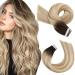 Moresoo Tape in Extensions Human Hair Balayage Blonde Real Hair Extensions Tape in Remy Brown Root Ombre to Dark Golden Blonde with Medium Blonde Tape in Hair Extensions 14 Inch 20 Pcs/50g #3/8/22 14 Inch #3/8/22