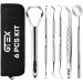 GTEX Dental Tools, 6 Pack Plaque Remover for Teeth Cleaning Kit, Tongue Scraper, Dental Picks Scaler Mirror Tooth Scraper Plaque Tartar Remover Cleaner Oral Care Dentist Hygiene Tool Kit Set