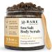 Bare Botanics Vanilla Hazelnut Coffee Body Scrub 24oz | Made in Madison WI | All Natural Body Scrub w/Skin Loving Moisturizers | Vegan & Cruelty Free Sea Salt Exfoliator w/a Cute Wooden Spoon
