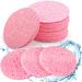 50 pieces compressed facial sponges reusable natural beauty spa make -up sponge facial cleaning peeling for daily skin care and make -up removal face cleaning pink