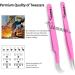 ZAMAHA UK Japanese Stainless Steel Lash Extension Tweezers - Boot Shape Curved 3D 4D 6D Angled Tip Precision tools (Pink) - 2PCS - Buy Online on GoSupps.com