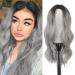 Fine long curly wig 55 cm ombr gray wig wig middle parting women wigs of course synthetic wigs women curls wavy wig party for party daily ombre gray-55 cm
