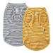 Koneseve Dog Shirt Vest Lightweight Stretchy Dog T-Shirts Soft Cool Shirts Sleeveless Stripe Vests Breathable Clothes for Puppy Kitty Cat Small Medium Large Dogs 2 Pack Yellow + Light Grey M/Medium M-(69lb) | Chest(15.3") Yellow + Light Grey