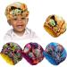 4 Pieces Kids Silk Bonnet Sleep Cap Adjustable Sleeping Cap Satin Hair Bonnet Hat Flower Night Hat Bonnet with Ties for Hair Teens Toddler Child Baby Infant (African Print) Multicoloured