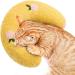 Jognee Pillow for Cats | Soft Fluffy Pet Calming Toy | Catnip Pillow Catnip Plush Toy | U-Shaped Pillow for Sleeping Resting Playing (Yellow)