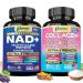 Parrox Forever Young Set with Liposomal NAD Nicotinamide Riboside Magnesium Resveratrol Lion's Mane Collagen Peptides Types I II III V and X Biotin & Keratin Hyaluronic Acid Zinc Quercetin