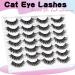 Shop Losha Lashes: 14 Pairs Fluffy Vegan Cat Eye False Eyelashes - Soft Handmade Lash Extensions (P01) for Bright Eyes - Buy Online on GoSupps.com