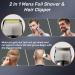 2 in 1 Men's Foil Shaver & Hair Clipper - Wet Dry Electric Razor with Beard Trimmer USB Rechargeable Grooming Kit Travel Lock Metal Body Dual-Blade LCD Display - Buy Online on GoSupps.com