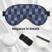 Blue Gingham Buffalo Check Eye Mask - Soft Sleep Cover & Travel Blindfold with Elastic Strap - Buy Online on GoSupps.com