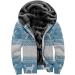 Hanxiulin Sky Blue Plush Hoodie Jacket for Men | Oversized Warm Winter Coat | Long Sleeve Quilted Outerwear - Buy Online on GoSupps.com