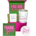 Boxzie Thank You Box for Women - Gratitude Candle & Soap Gift Basket Set - Thoughtful Appreciation Gifts for Coworkers  Employee  Secretary  Hostess  Teacher  Friends  Boss