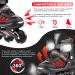 Caroma Adjustable Inline Skates with Light Up Wheels - Red Medium - Big Kid Size | Outdoor & Indoor Roller Blades for Kids, Youth, and Adults - Beginner Friendly - Buy Online on GoSupps.com