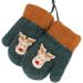 RUIXIA Kids Winter Knitted Gloves - Cute Cartoon Bear Hang Neck Mittens - Newborn Baby Warm Thicken Cashmere with Rope - Deep Green - Buy Online on GoSupps.com