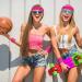 Bememo 6-Piece Colorful Striped Sweatbands Set - Neon Pink for Men and Women - Buy Online on GoSupps.com