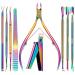 9 Pieces Cuticle Nipper and Cutter Kit Ingrown Toenail File Triangle Nail Polish Remover Cuticle Pusher Trimmer Fake Nail Clipper Trimmer Stainless Steel Manicure Tools for Fingernails and Toenails