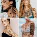 Metuu 3D Waterproof Temporary Tattoos Stickers - Black Flowers Crown Clock Whale Lotus Collection - Women Girls Body Shoulder Face Leg Feet - 49 Sheets Half Arm - Buy Online on GoSupps.com