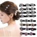 8PCS Braided Hair Clips for Women Sparkling Crystal Stone Braided Hair Clips Crystal Hair Clips Clover Rhinestone Hair Clip 3 Mini Braided Hair Clips for Ladies and Girls.