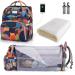 SndMor wrap bag Backpack diaper backpack with bed function of large multifunctional diaper bag with wrap pad stroller hook suitable for mom and dad orange camouflage pattern